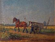 unknow artist Farmer with horse and cart France oil painting artist